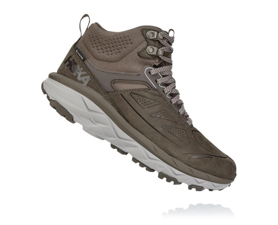 Hoka One One Womens Hiking Boots - Challenger Mid GORE-TEX - Brown - FYLO15723